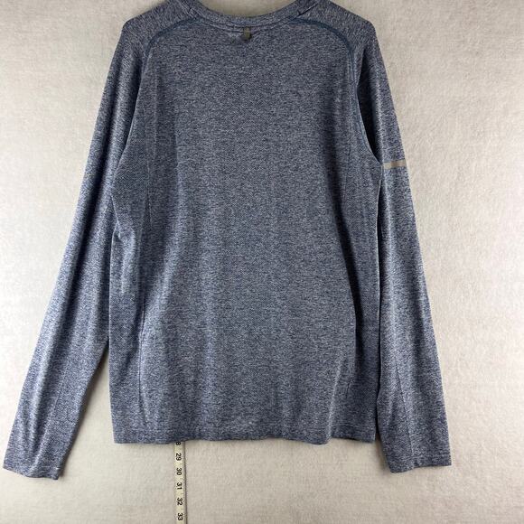 Nike Running Dri Fit Men's Large Long Sleeve Moisture Wicking Blue Heather Layer - Picture 5 of 7